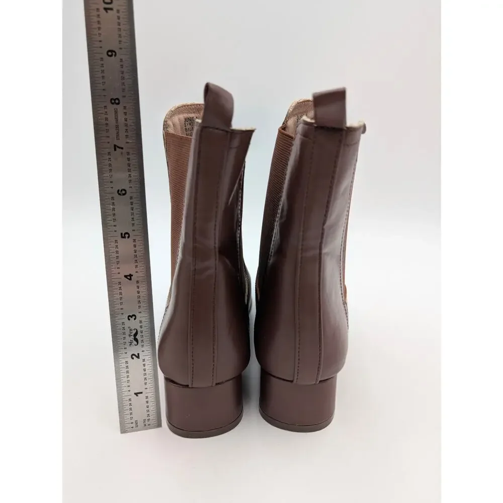 Chase + Chloe Junie Ankle Boots Elastic Panel Women's Cognac Brown Sz US8.5 EU39